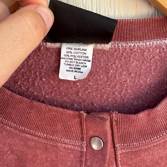 Vintage Stone Aged Rockwear Sweater Adult Large Red Pearl Snap Buffalo Western - Picture 4 of 9